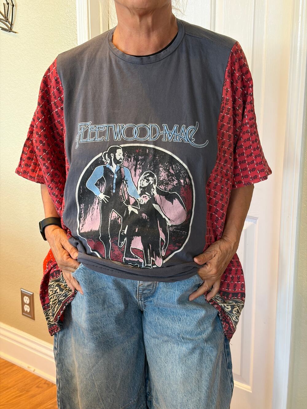 Fleetwood Mac Upcycled Kantha Tunic Top Shirt OS Handmade